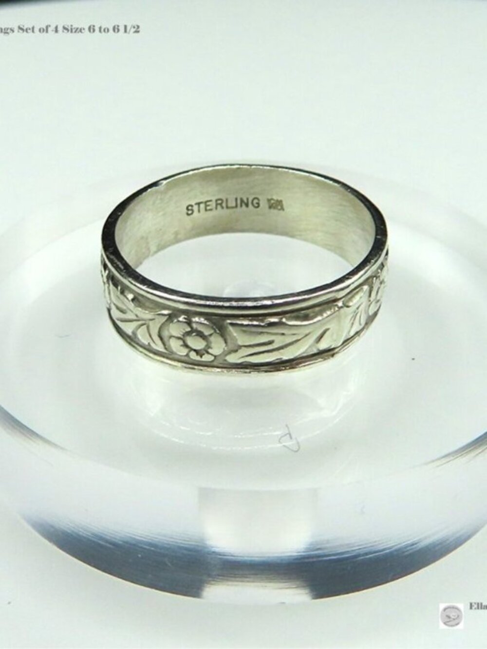 Sterling Silver Rings Set of 4 Size 6 to 6.5 - Picture 4 of 14